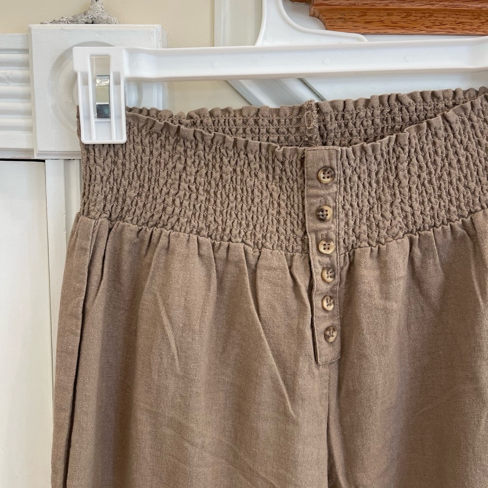 Tan Wide Leg Capris